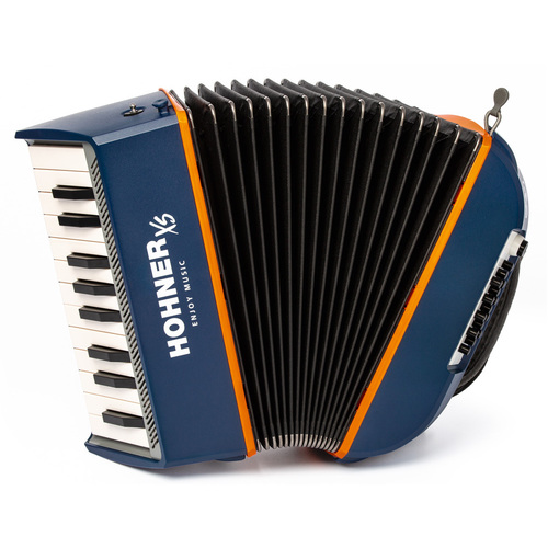 Hohner XS Child 21-Key Chromatic Accordion Dark Blue & Orange