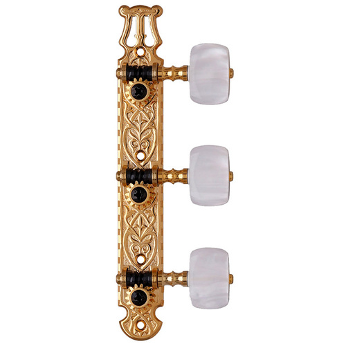Gotoh 40G2000 Classical Guitar Tuning Machines on Decorative Plate in Gold Finish (3+3)