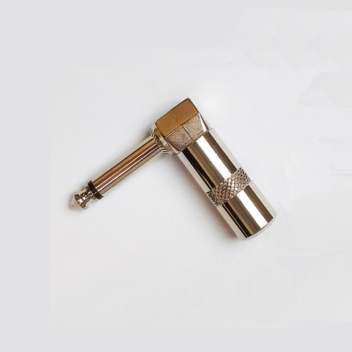 Leem 1/4" Metal Mono Right-Angled Cable Jack Plug - Pack of 1