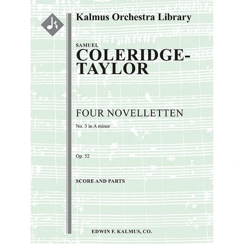 Four Novelletten Op 52 No 3 in A minor for String Orchestra by Coleridge-Taylor