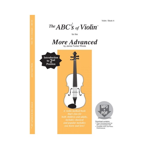 ABCs of Violin Book 4 More Advanced with CD by Janice Tucker Rhoda