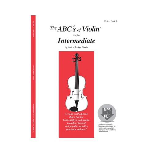 ABCs of Violin Book 2 Intermediate by Janice Tucker Rhoda - 40 Pages