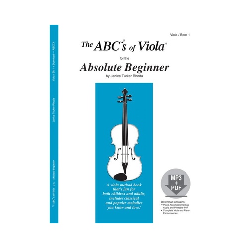 ABCs of Viola Book 1 for Absolute Beginners with CD by Janice Tucker Rhoda