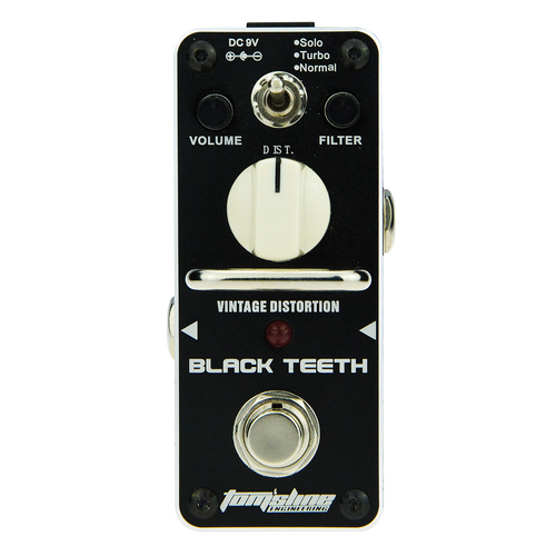 Toms Line ABT-3 Black Teeth Distortion Mini Pedal with 3 Modes, True Bypass, and Aluminium Case
