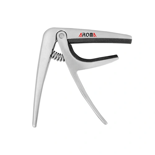 Aroma AC03 Silver Ukulele Capo with Steel Spring and Silicone Cushion