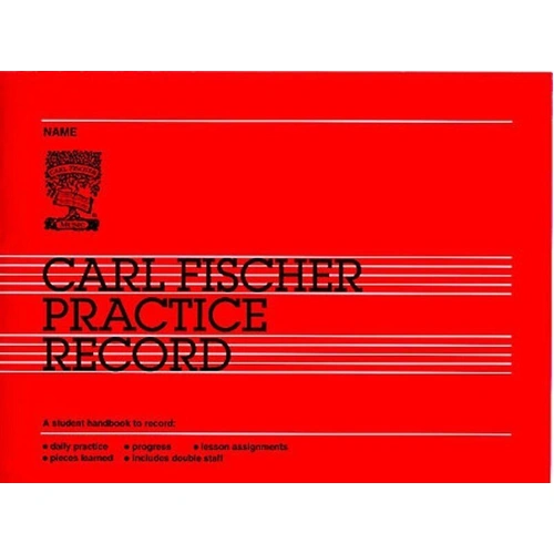 Carl Fischer Practice Record Book with Double Staff - 33 Pages