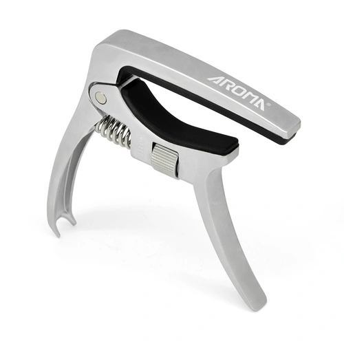 Aroma AC30 Silver Acoustic/Electric Capo with Adjustable Pressure and Silicone Cushion