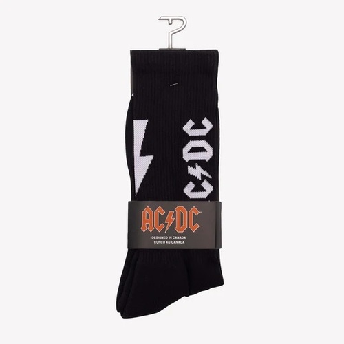 Perris AC/DC "Lightning Strikes" Large Crew Socks Black (1-Pair)