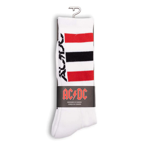 Perris AC/DC High Voltage Large Crew Socks White 1-Pair