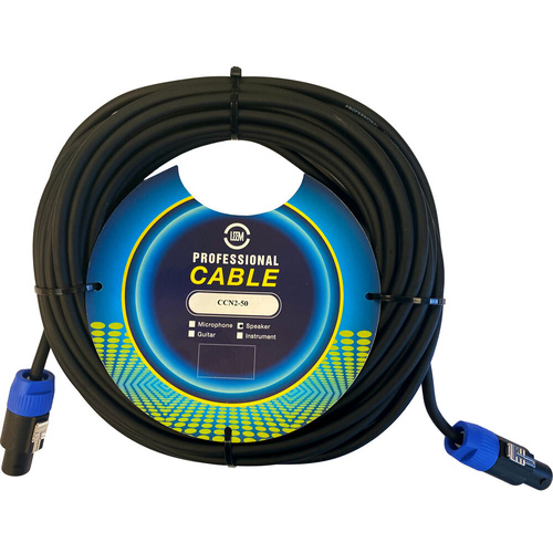 Leem 50ft Speaker Cable with Speakon Female Connectors, 12 AWG, CNL-4, 2 Pole, O.D 7.5mm