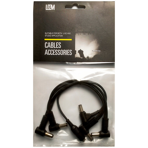 Leem ACDN6 Daisy Chain Cable for 5 Effects Pedals with Angled Plugs
