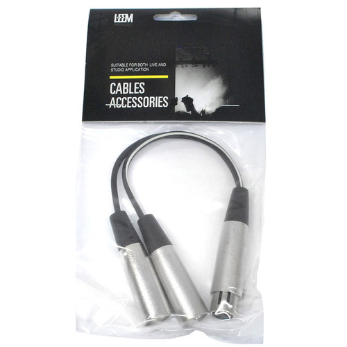 Leem 6" Y-Cable, 2 x XLR Male to XLR Female