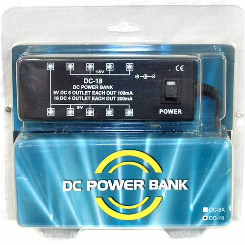 Leem 10-Pedal DC Power Bank with 10 Cables and Multiple Voltage Outputs