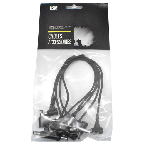 Leem Power to 5-Pedals Daisy Chain Cable with Right Angled Plugs