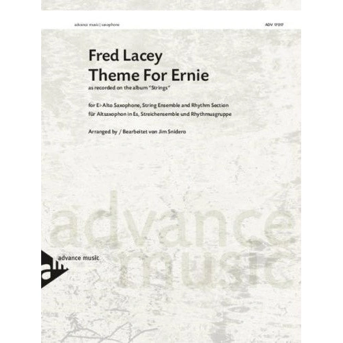Theme for Ernie for Alto Saxophone and String Orchestra - Jim Snidero's CD Album Arrangement
