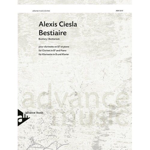 Alexis Ciesla - Bestiary Clarinet/Piano (Softcover Book)