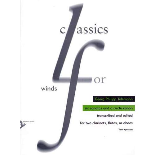 Telemann - 6 Sonatas and A Circle Canon 2Fl Or 2 clarinet Or 2Ob (Softcover Book)