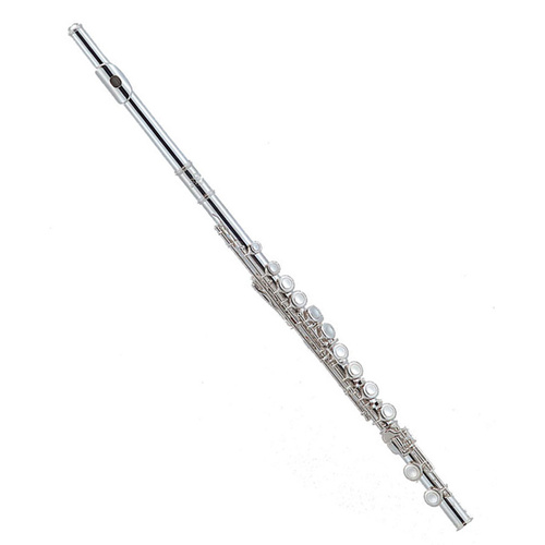 J.Michael FL380SE Flute (C) with E-Mechanism, Silver Plated Finish, Offset Covered Keys, Wooden Carrying Case