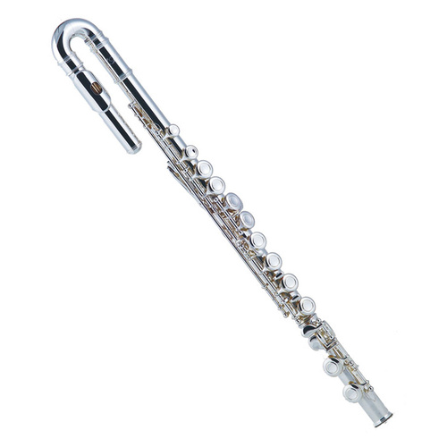 J.Michael FLU450S Flute (C) with 2 Head Joints, Silver Plated Finish, U-Shaped & Straight Head Joints, Offset Covered Keys, Includes Case