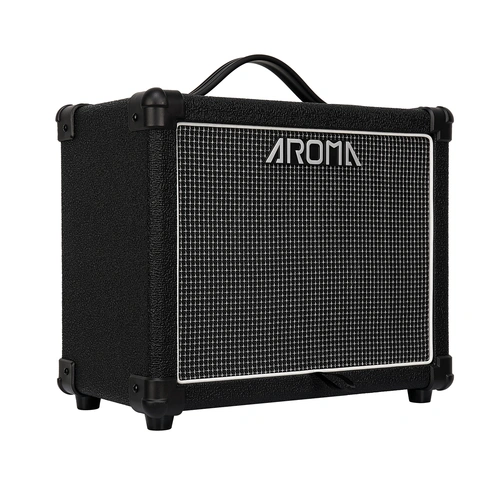 Aroma AG-20 Black 20W Electric Guitar Amplifier with Bluetooth, Digital Effects, and 3-Band EQ