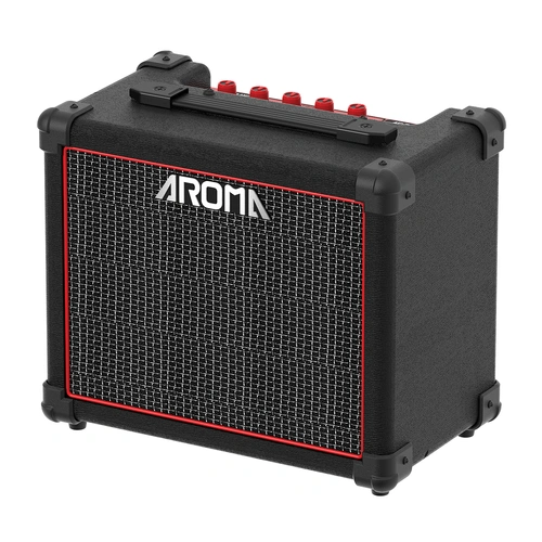 Aroma AG-20B Black 20W Electric Bass Guitar Amplifier with Bluetooth and 4-Band EQ