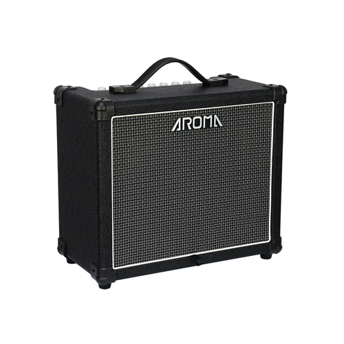 Aroma AG-30 Black 30W Electric Guitar Amplifier with Bluetooth, 8" Speaker, Clean/Overdrive Channels, Digital Reverb, 3-Band EQ