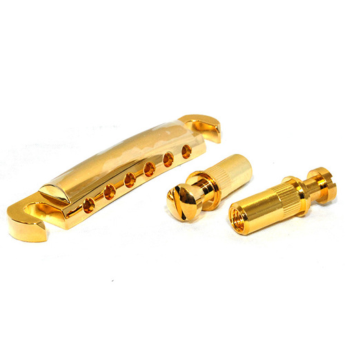 Gotoh GE101ZT Series Gold Finish Stop Tailpiece with Modern Mountings