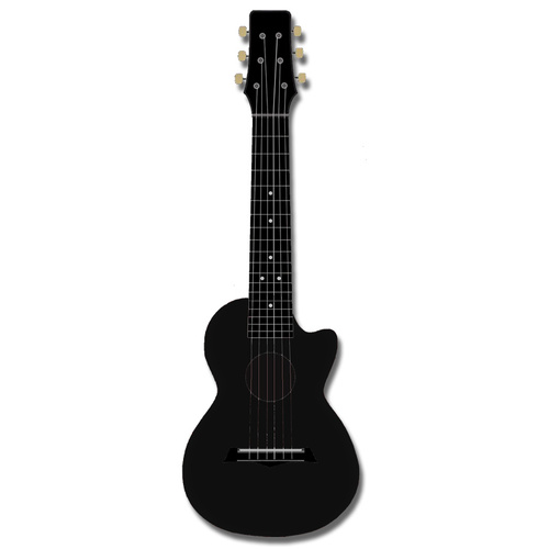 Kealoha Guitalele in Black ABS Resin, Tenor Size, 17.25" Scale, Pinned Bridge, Tuned ADGCEA, Lightweight, Dimensions 70 x 23 x 8 cm