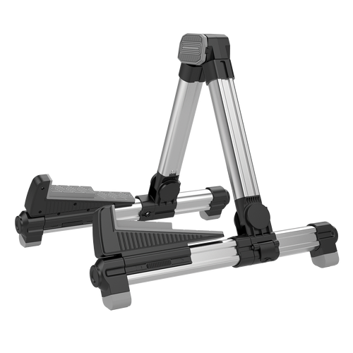 Aroma AGS08 Silver Folding Guitar Stand - Lightweight Aluminium, Suits Acoustic & Electric Guitars, Compact Size, Eco-Friendly