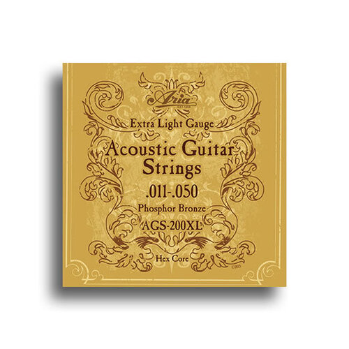 Aria Phosphor Bronze Extra Light Gauge Guitar String Set (11-50)
