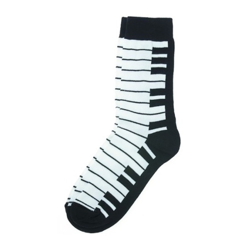 Socks Keyboard Black And White Womens