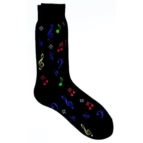 Music Notes Black Men's Socks