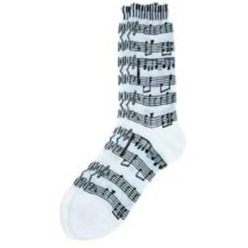 Socks Sheet Music Keyboard Black on White for Women