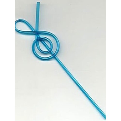Plastic Straws Assorted Colours G Clef Single (Dnu)