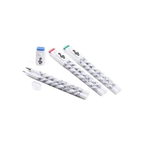 Musical Pen & Pencil Set with Sheet Music Motif