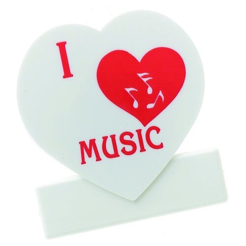 Magnetic Spring Heart Clip I Love Music