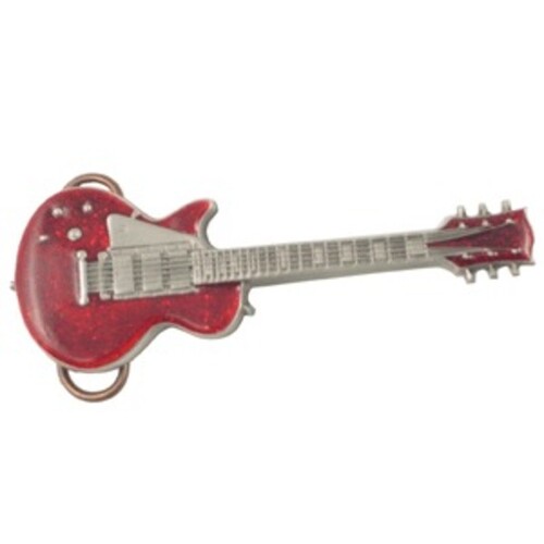 Belt Buckle Electric Guitar Red