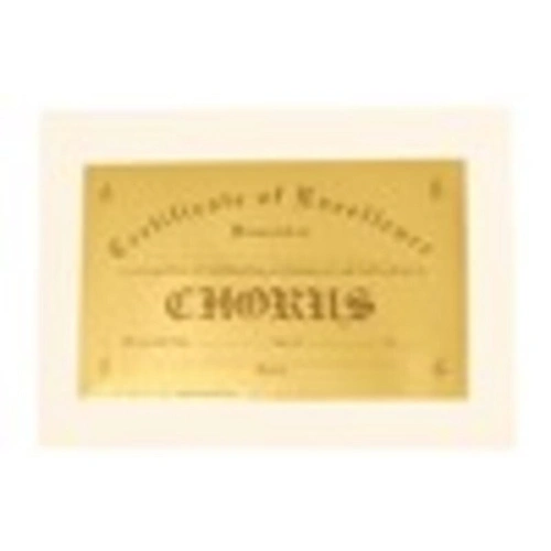Award Certificate Excellence Band Gold Foil by AIM Gifts