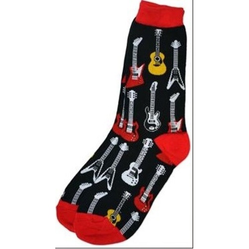 Guitar Design Knit Socks for Ladies (9-11)