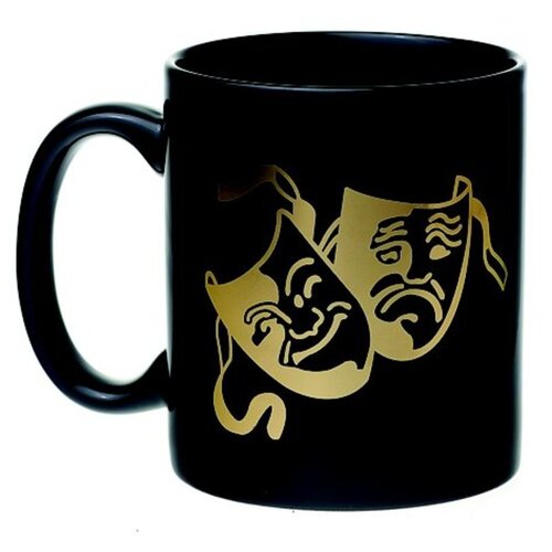 Mug Comedy Tragedy Black And Gold