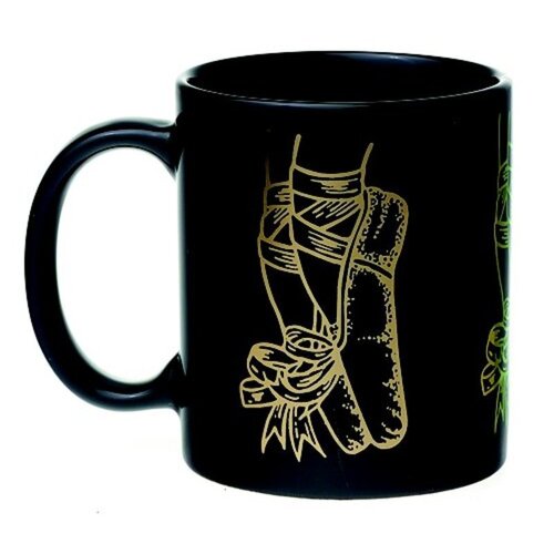 Mug Ballet Slippers Black And Gold