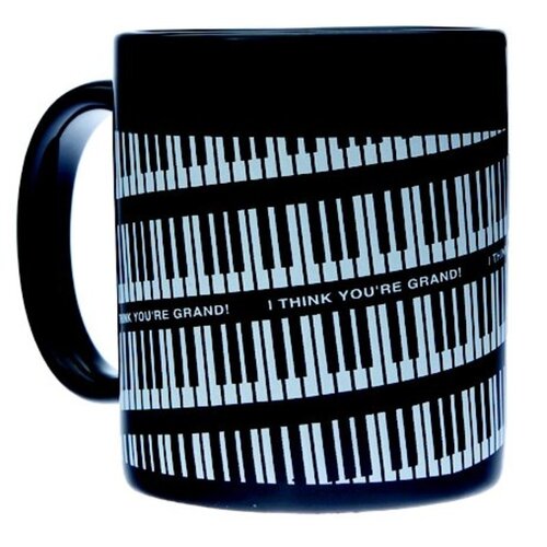 Mug Music Design Spiral Keyboard Black