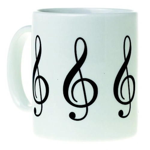 Ceramic Treble Clef Mug - Large White