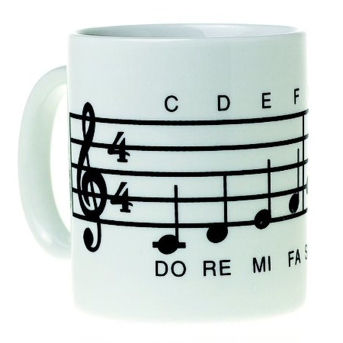 Ceramic Mug Music Design Scale White
