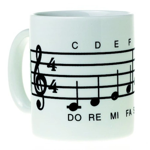 Large Ceramic Mug - Music Design Scale - White