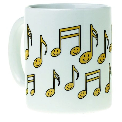 Large Ceramic Mug Music Design Happy Notes by AIM Gifts