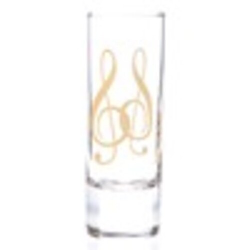 Shot Glass G Clef Clear