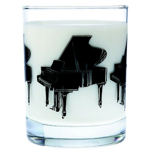 Glass Tumbler with Black Grand Piano Imprint