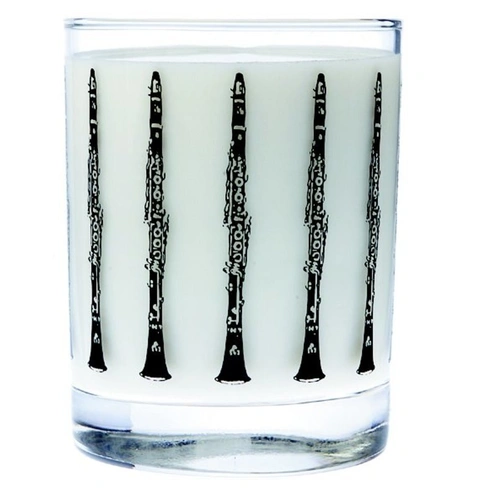 Glass Tumbler with Black Clarinet Imprint