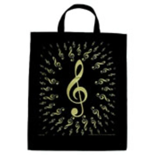 Extra Large Black Totebag with Bursting Treble Clefs